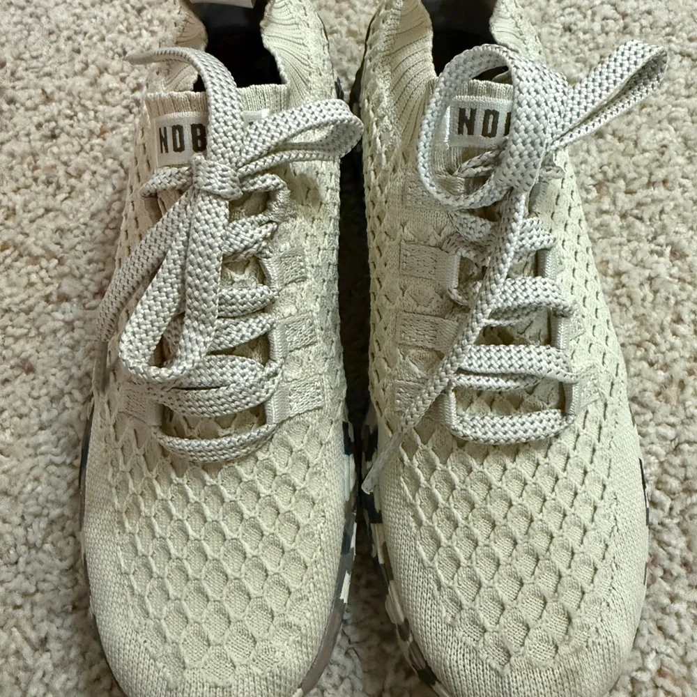NOBULL Textured Knit Sneakers in Light Tan - Picture 1 of 4